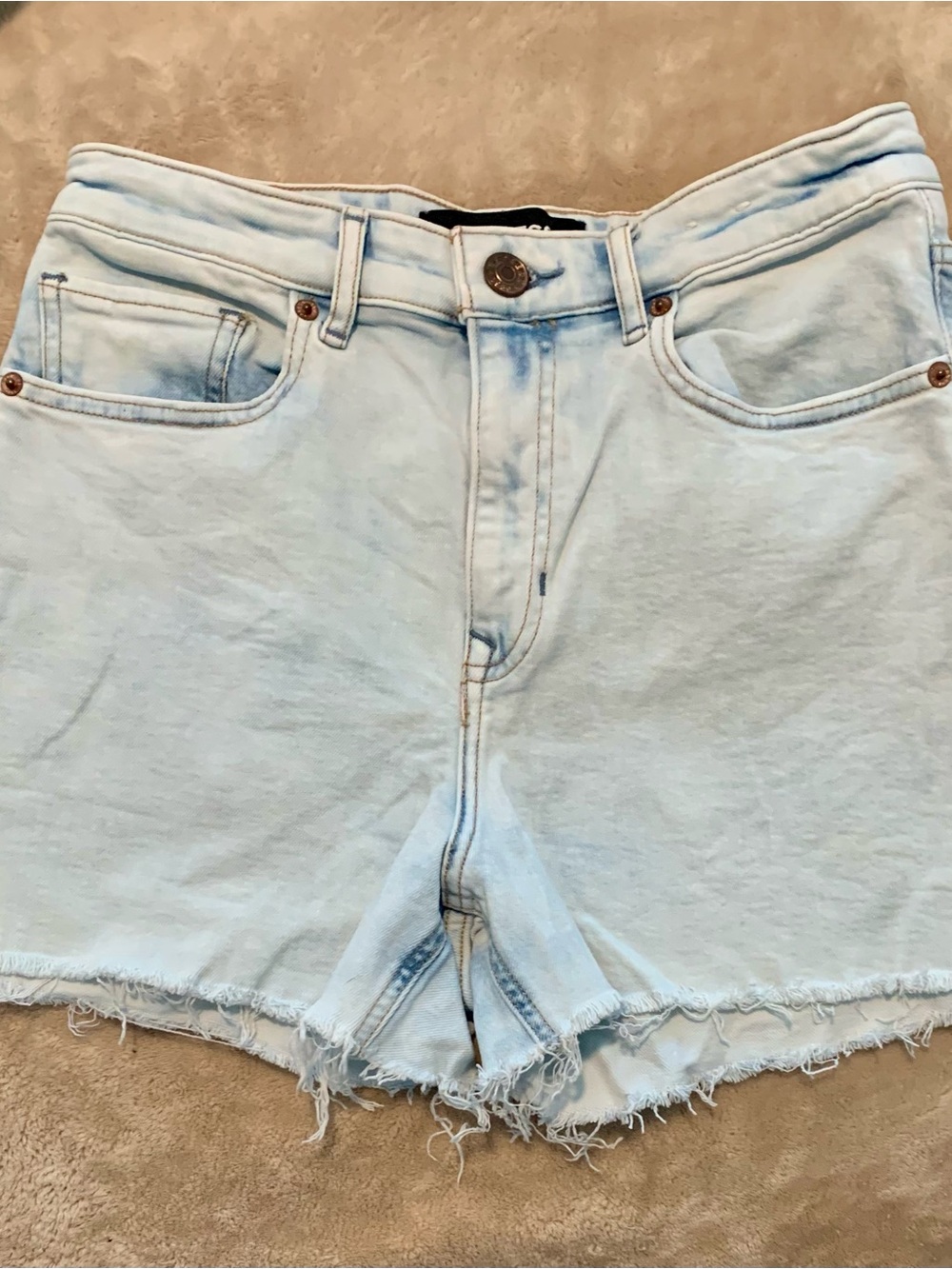 EXPRESS Light Blue Denim Cutoff Shorts - Women